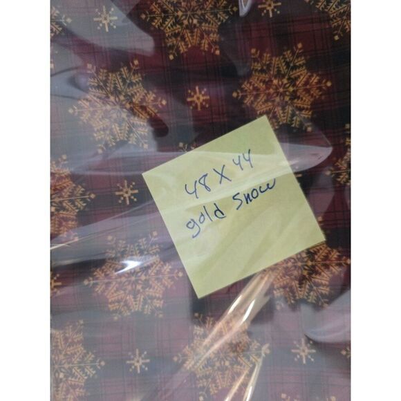 Designed Exclusively For Joann Gold Snowflakes On Red & Black Plaid 48" X 44" - Picture 3 of 3